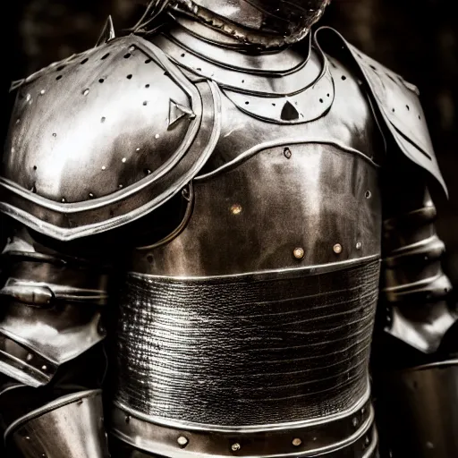 Image similar to knight wearing wearing armor infused with magic, shallow depth of field, moody lighting, 8 k,