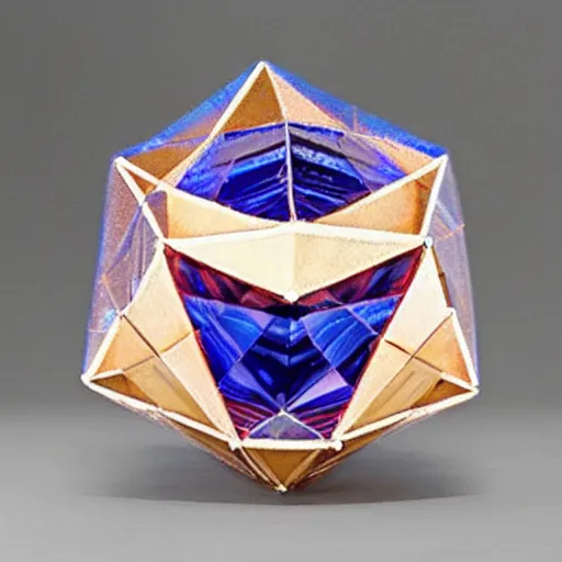 Image similar to the most beautiful sapphire crystal dodecahedron ballerina in the world