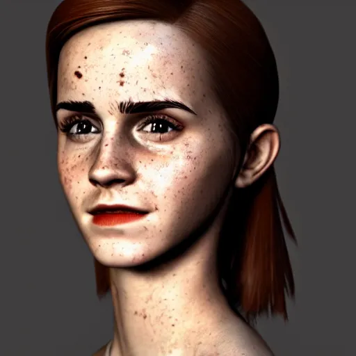 Image similar to textured film grain freckled face scratches and smudges emma watson as a pixar character cgsociety octane render unreal engine redshift render trending on artstation trending on artstation render blender behance cg superhero