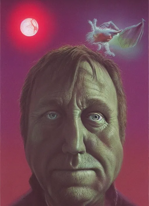 Image similar to alex jones by zdzislaw beksinski and lisa frank