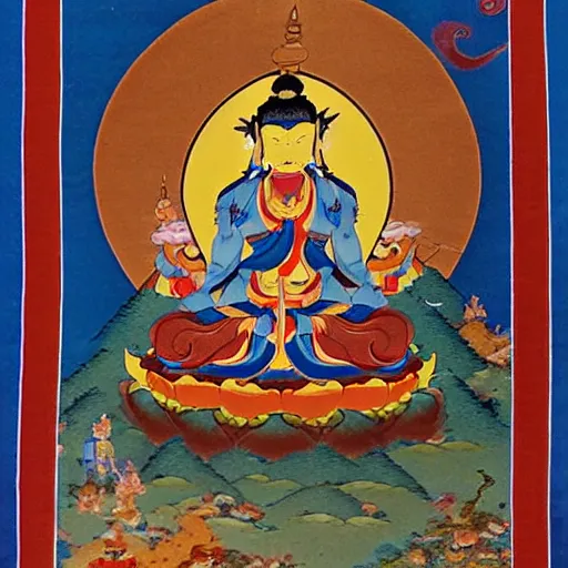 Image similar to a beautiful thangka of wukong