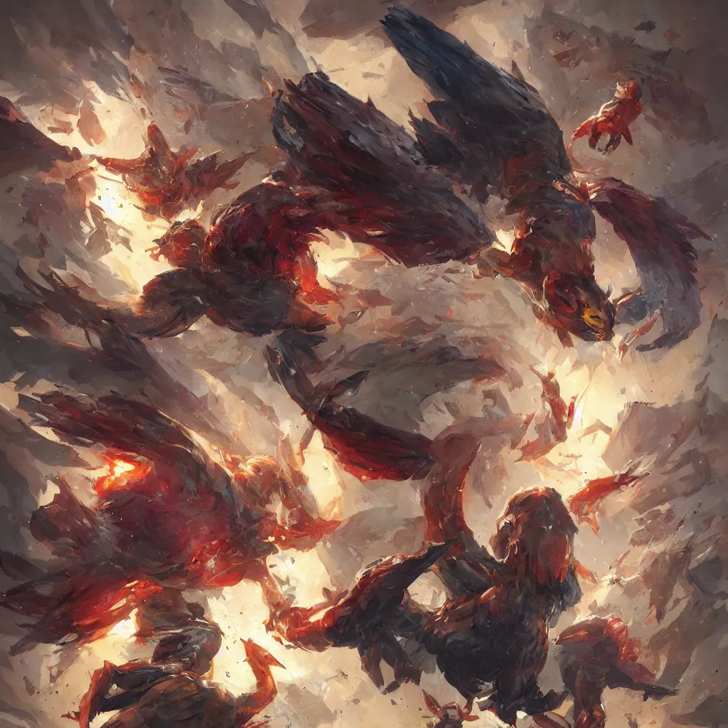 Image similar to super power, chicken, overdetailed art, by greg rutkowski, magic