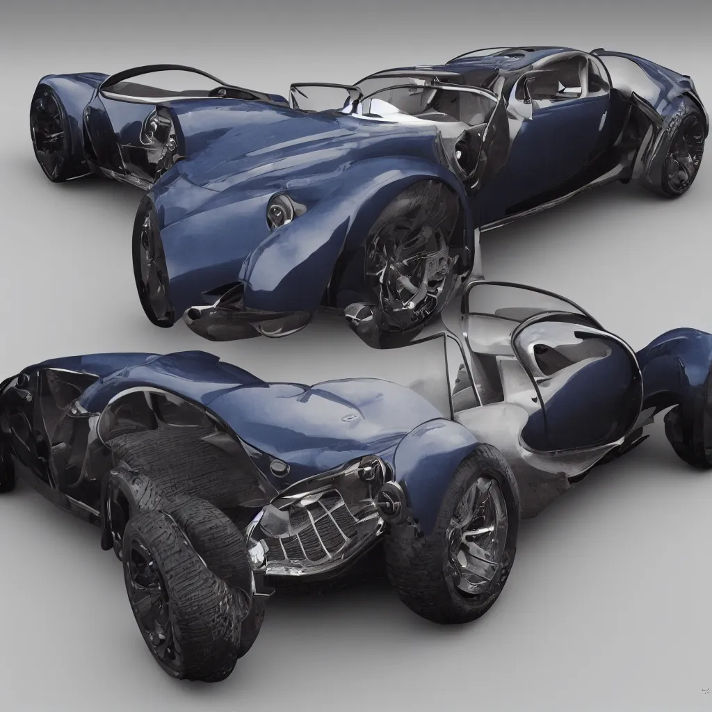 Prompt: bugatti painted by nicola tesla, octane render