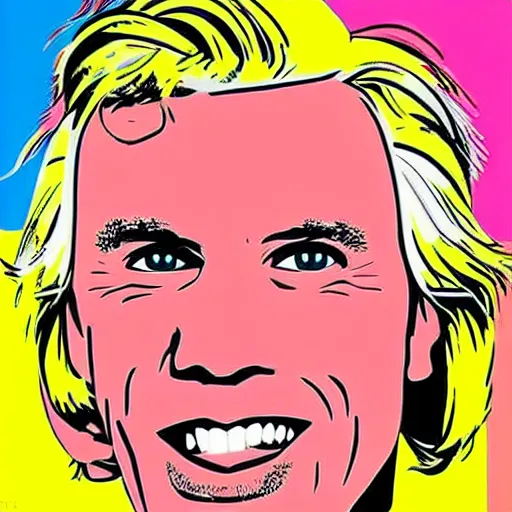 Image similar to pop art gary busey illustration by andy warhol