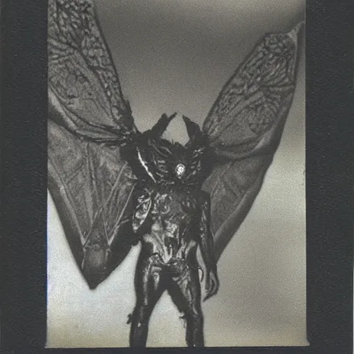 Image similar to real photo of Mothman taken on Polaroid