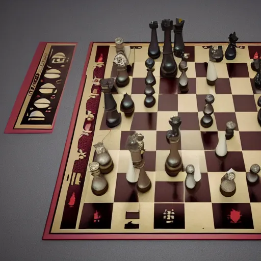 medieval chess pieces fighting with swords, hd, art