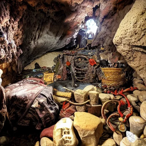 Image similar to a cave hiding a pirate's treasure hoard