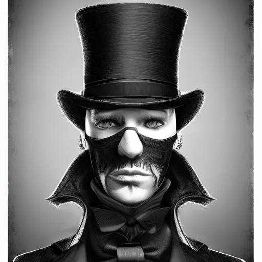 Image similar to a highly detailed portrait of a man in a high top hat covering his face, in a black tailcoat with a yellow waistcoat under the tailcoat, artstation, deviantart, professional, unreal engine 5, photorealistic