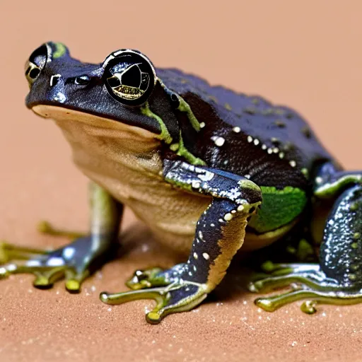 Prompt: desert rain frog running for president, 8 k