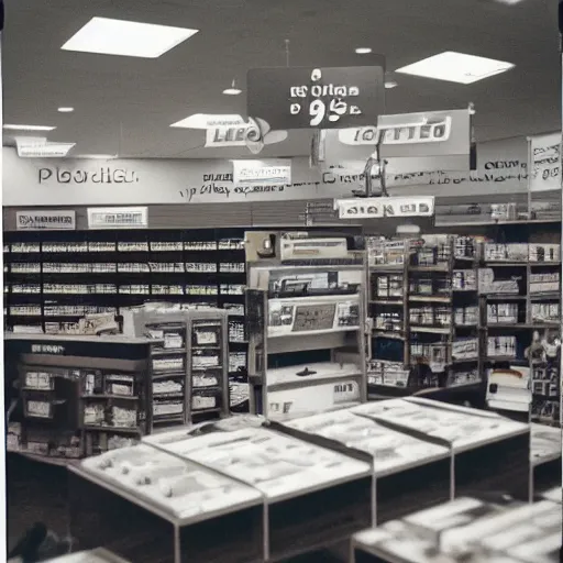 Image similar to “Fred Meyer electronics department in 1990. Polaroid”