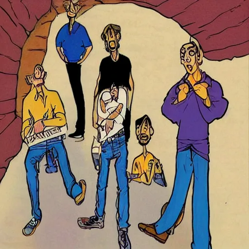 Prompt: a don bluth illustration of radiohead ok computer album cover