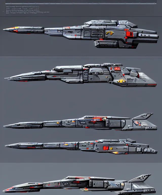 Image similar to 2 d shooter game concept art sprite sheet!!!, robotech gradius outer space concept art, hyperrealism, fine detail, 8 k, 3 d render, artstation contest winner, cgsociety, cryengine, zbrush, vray, no background