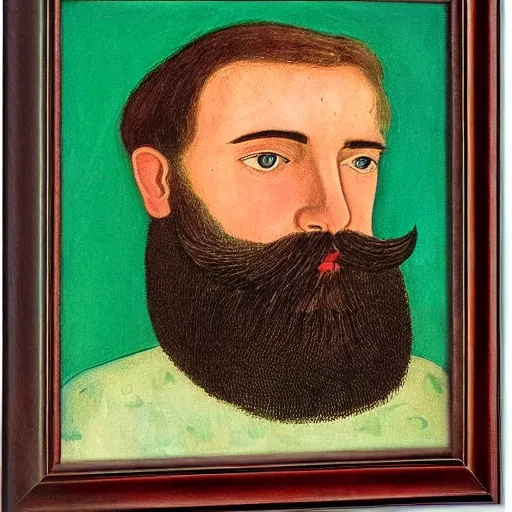 Image similar to portrait of a bearded man by dora carrington