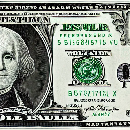 Prompt: dollar bill with Rosalía face inside