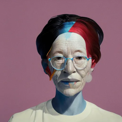 Prompt: abstract 3d female portrait age 100 by james jean and Jason Chan, rendering, redshift, octane