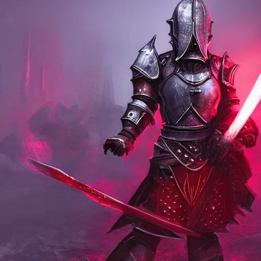 Image similar to medieval armor glowing with red light, elder scrolls online, world of warcraft, highly detailed, deviant art, 4 k