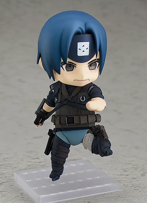 Image similar to a nendoroid of a kisame, metal gear solid, detailed product photo