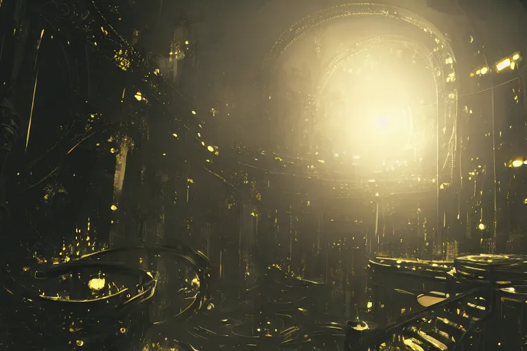 Image similar to nier automata concept scenery. antiinfinity gold trim. antimirror pixiv scenery art. antibiomechanical nier automata. anticeramic antiextension. infinitely detailed. luminous! light! magic!