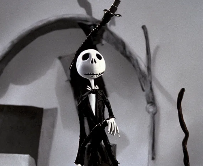 Image similar to a still of david lynch in the nightmare before christmas ( 1 9 9 3 ), claymation, 4 k, hi - res