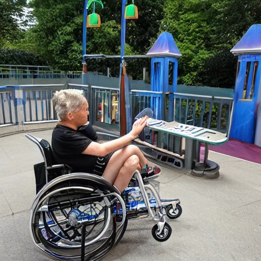 Prompt: theme park ride for the handicapped