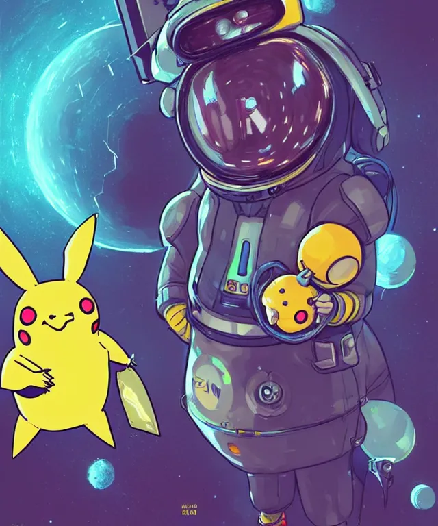 Prompt: a portrait of an anthropomorphic cyberpunk pikachu wearing a spacesuit, holding moon cheese, cyberpunk!, fantasy, elegant, digital painting, artstation, concept art, matte, sharp focus, illustration, art by josan gonzalez