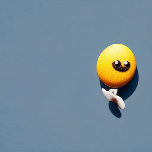 Image similar to a fried egg flying saucer, with salt and pepper aliens dancing on top, in the style of pixar, against a blue sky