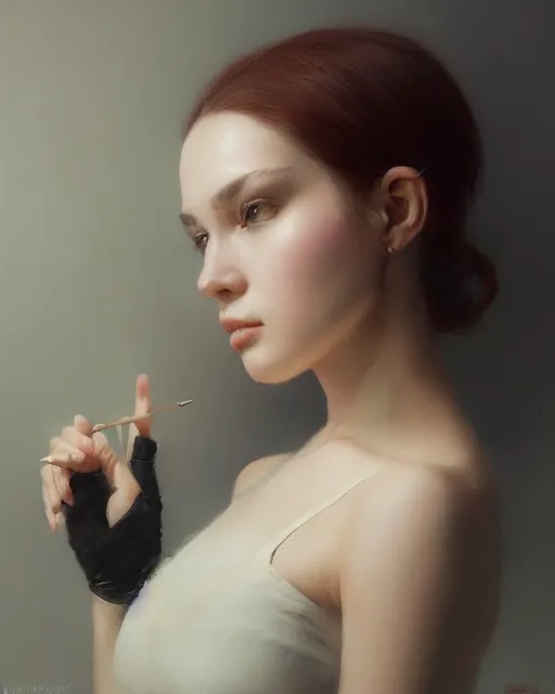 Image similar to a highly realistic, true to life portrait of a young woman, sharp focus, by ilya kuvshinov, ruan jia, tom bagshaw, trending on artstation, cinematic lighting, hyper realism, octane render, 8 k, hyper detailed.