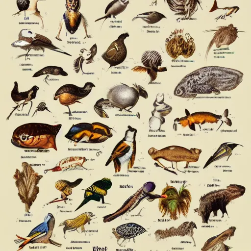 Image similar to an illustrated field guide to different species of toasters showing examples of males and females of each species, biological illustrations, art by john james audubon robert stebbins and terryl whitlatch and david sibley and charles darwin, highly detailed, intricately detailed, 8 k, trending on artstation