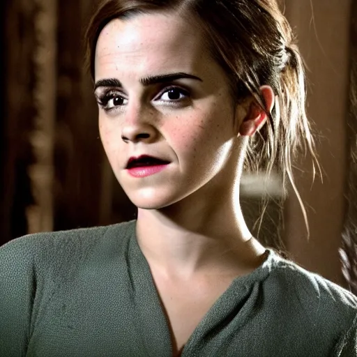 Prompt: emma watson in a horror movie