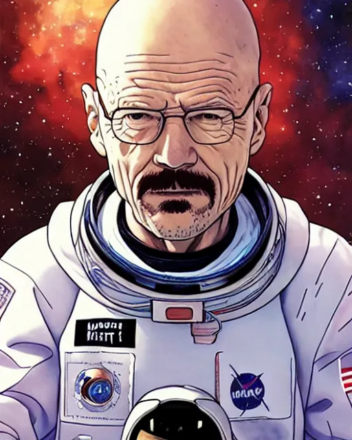 Image similar to walter white astronaut, art by makoto shinkai and alan bean, yukito kishiro