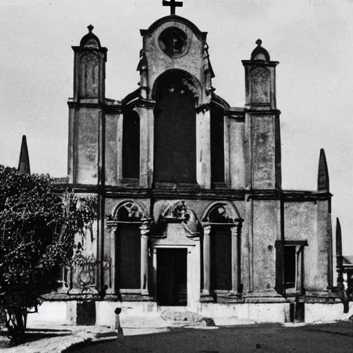 Image similar to a black and white photo of an old cathedral, a colorized photo by john thomson of duddingston, cg society, quito school, 1 9 7 0 s, 1 9 2 0 s, 1 9 9 0 s