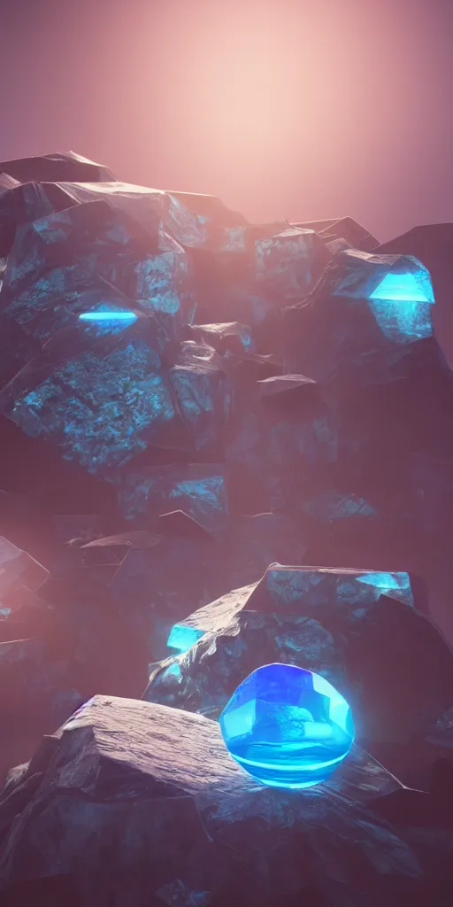 Image similar to sapphire crystal, beeple, octane render, unreal engine