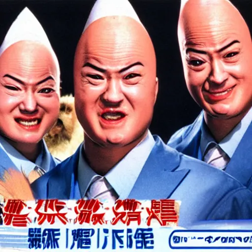 Prompt: coneheads, japanese vhs cover art, detailed facial expressions h - 1 0 2 4 w - 5 1 2