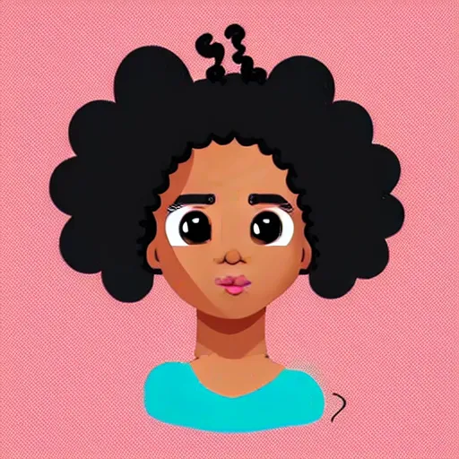 Prompt: a cute female scrunchie character, afro, design, detailed eyes, concept, logo