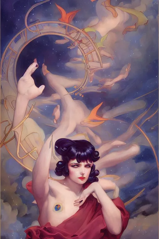 Prompt: Sailor Saturne by Peter Mohrbacher in the style of Gaston Bussière, Art Nouveau