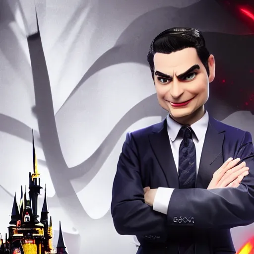 Image similar to Ben Shapiro as a disney villain, 3d render, 4k, octane render