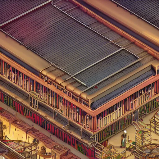 Prompt: fineline painting of an isometric steampunk strawberry jam factory, colour pallette of strawberry shortcake, incredible detail, vray render subsurface scatter drum scanner, intricate complexity, golden ratio, cartoon animation pendleton ward, karol bak, 8 k detail