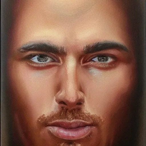 Image similar to Human face, Male, Oil painting, Highly detailed, colour
