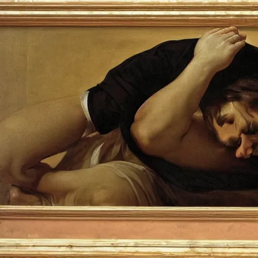Image similar to a portrait of viktor orbán in the style of The Fallen Angel (1847) painting by Alexandre Cabanel
