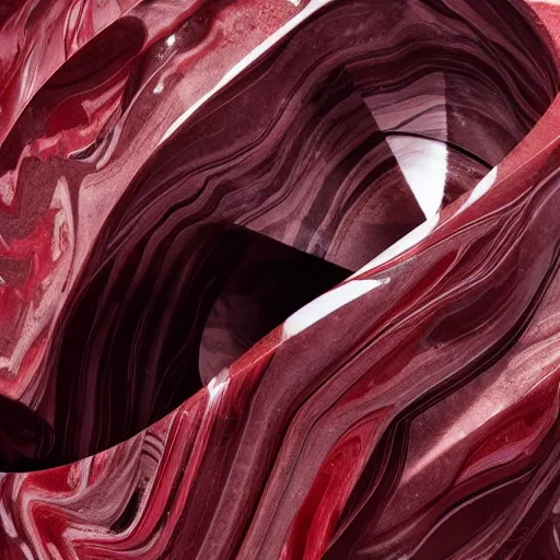Prompt: a red shaded marble sculpture of leaf textured coffee cup by Zaha Hadid , 3d architecture, masterpiece
