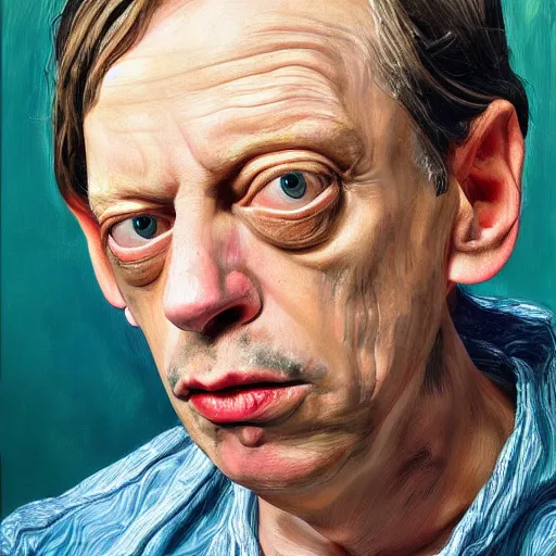 Image similar to high quality high detail painting by lucian freud, hd, steve buscemi, photorealistic lighting