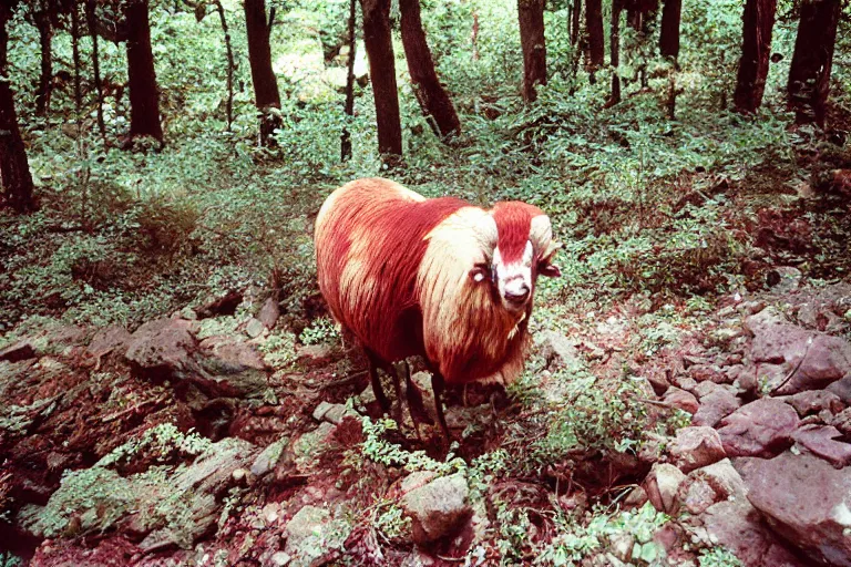 Image similar to a photo of a fleshy barrel ram in its natural habitat, kodak ektachrome e 1 0 0 photography