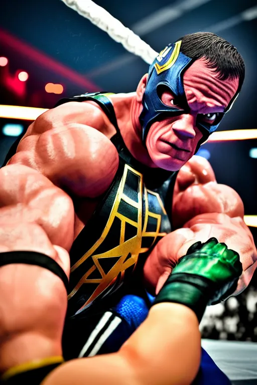 Image similar to john cena wrestling with kamen rider, high resolution, face features, body features, photorealistic, smooth, 4 k, aesthetic lighting, baroque object, sharp focus, hyperdetailed object, by : canon eos 5 d mark iv and sigma 7 0 - 2 0 0 mm f / 2. 8 dg os hsm sports