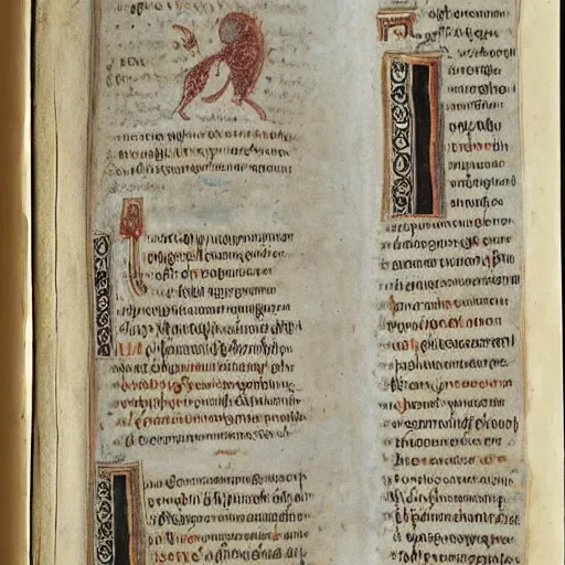 Image similar to A children\'s book of poem in the style of Codex Gigas