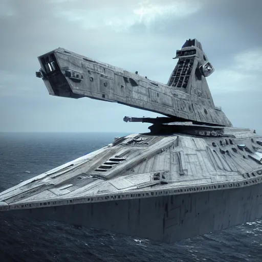 Image similar to star wars star destroyer realistic, unreal engine 5, cinematic