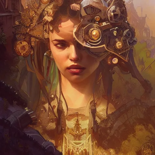 Image similar to when california dreams become an apocalypse movie ooster, western, steampunk, fantasy, intricate, elegant, highly detailed, digital painting, artstation, concept art, sharp focus, illustration, art by artgerm and greg rutkowski and alphonse mucha