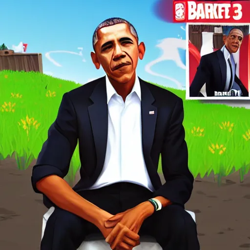 Image similar to barack obama as a fortnite skin