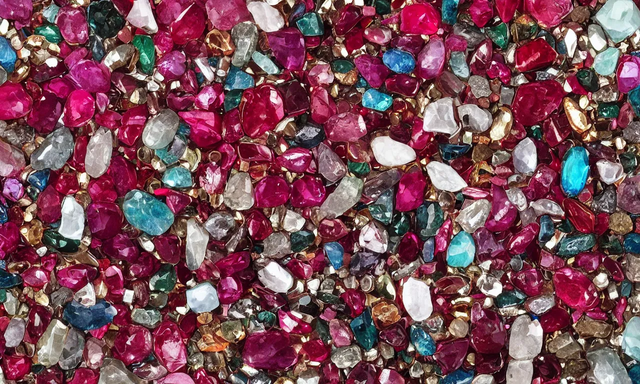 Image similar to extreme ruby gemstone maximalism