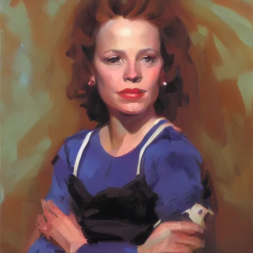 Prompt: a portrait of olivia newtown - john by greg hildebrandt, stanley lau, and greg manchess