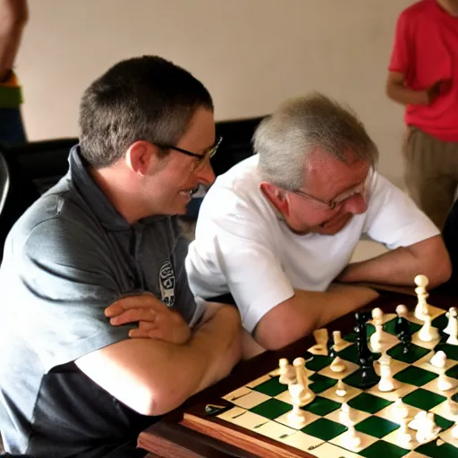 Image similar to mortadelo and filemon playing a chess tournament